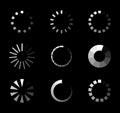 Loader icon for time of upload in website. Progress of download symbol on internet page. Wait button for video. Data processing