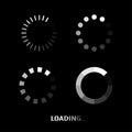 Loader icon vector circle button set. Download icon round process. Vector