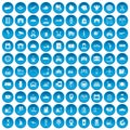 100 loader icons set blue