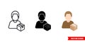 Loader porter icon of 3 types color, black and white, outline. Isolated vector sign symbol