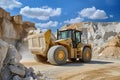 Loader vehicle equipment bulldozer machine construction heavy industrial quarry yellow machinery Royalty Free Stock Photo