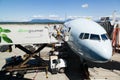 Loading Airport Meals from Gate Gourmet Containters onto Aircraft