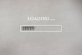 Loading background with screws in progress bar on gray background