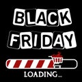 Loading bar with a cart of gifts. black Friday