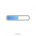 A loading bar is depicted, partially filled with a gradient blue color on a white Royalty Free Stock Photo