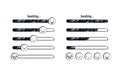 Loading bar emoji. Doodle mood indicator or hand-drawn emoticons ranging from sad to happy. Vector sketch illustration