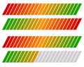 Loading bar, progress-level indicator with color code