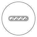 Loading bar of progress status icon in circle round outline black color vector illustration flat style image