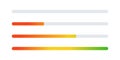Loading bar. Progress visualization. Web app interface element. Gradient color line set. Load symbols. Web design Royalty Free Stock Photo
