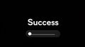 Loading bar reaching success on a black background representing achievement and progress. Loading bar reaching success on a black Royalty Free Stock Photo