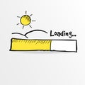 Loading bar with shining sun , summer holiday concept,