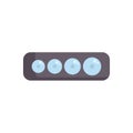 Loading bar showing progress with four bubbles filled out of five