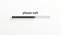 Loading bar with text please wait. Digital progress indicator showing data transfer or system process. User anticipates Royalty Free Stock Photo
