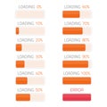 Loading bars elements set. Royalty Free Stock Photo