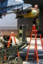 Loading bombs on B-52 bomber