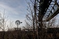 Loading bridge wind mill factory Landschaftspark, Duisburg, Germany Royalty Free Stock Photo