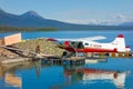 Loading a bush plane in the yukon Royalty Free Stock Photo