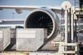 Loading of cargo containers to plane at airport Royalty Free Stock Photo