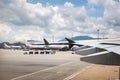 Loading cargo on the plane in airport Royalty Free Stock Photo