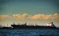 Loading cargo ship in port Gdansk, Poland.