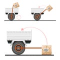 Loading cargo in the truck with the help of wheels