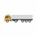 Loading cargo in the truck isometric vector illustration. Vehicle for delivery in flat cartoon style. Delivery, freight cargo Royalty Free Stock Photo