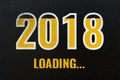 2018 loading, chalk drawing on blackboard Royalty Free Stock Photo