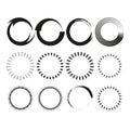 Loading circle icon set. Round progress bar. Spinning brush Vector. Buffer update symbol Royalty Free Stock Photo