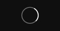 Loading circle moving on a black background, loading icon for download upload progress. Royalty Free Stock Photo