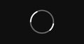 Loading circle moving on a black background, loading icon for download upload progress. Royalty Free Stock Photo