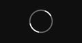 Loading circle moving on a black background, loading icon for download upload progress. Royalty Free Stock Photo