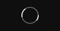 Loading circle moving on a black background, loading icon for download upload progress. Royalty Free Stock Photo
