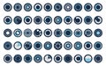 Loading circles block style icon set vector design