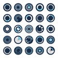 Loading circles block style icon set vector design