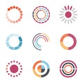 Loading circles flat style icon set vector design Royalty Free Stock Photo
