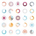 Loading circles flat style icon set vector design Royalty Free Stock Photo