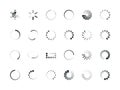 Loading circles. User interface design objects buffering process upload percent elements progress bar vector web Royalty Free Stock Photo