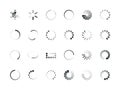 Loading circles. User interface design objects buffering process upload percent elements progress bar vector web