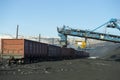 Loading coal into wagons for transportation