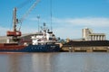 Loading coke in a nautical vessel at Bordeaux port