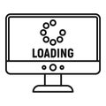 Loading computer update icon, outline style