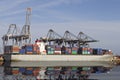 Loading container ship