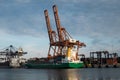 Container ships at the port of Gdynia, Poland.