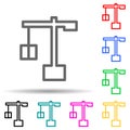 loading crane multi color style icon. Simple thin line, outline  of web icons for ui and ux, website or mobile application Royalty Free Stock Photo