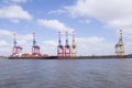 Loading cranes at the deep sea port of bremerhaven