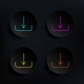 Loading dark badge color set icon. Simple thin line, outline vector of web icons for ui and ux, website or mobile application