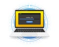 Loading Data Window Progress Bar on screen computer. Classic Operating System User. Update message. Vector illustration. Royalty Free Stock Photo
