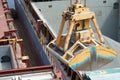 Loading and dischargind operation of bulk cargo bauxite on bulk carrier ship using grab bucket