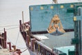 Loading and dischargind operation of bulk cargo bauxite on bulk carrier ship using grab bucket