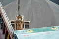 Loading and dischargind operation of bulk cargo bauxite on bulk carrier ship using grab bucket